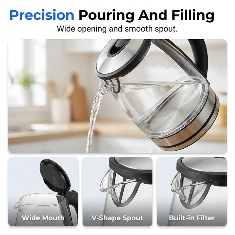 📢 50% korting! Glazen waterkoker met LED – snel, veilig en een prachtig lichteffect in uw keuken.