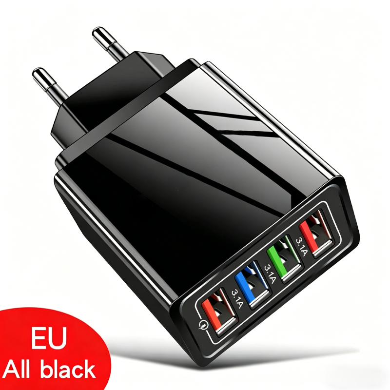 🔌 50% korting! 4-poorts USB-lader – 10W intelligent verdeeld, laad 4 apparaten tegelijk. Compact & universeel voor thuis & reis! ⚡✨
