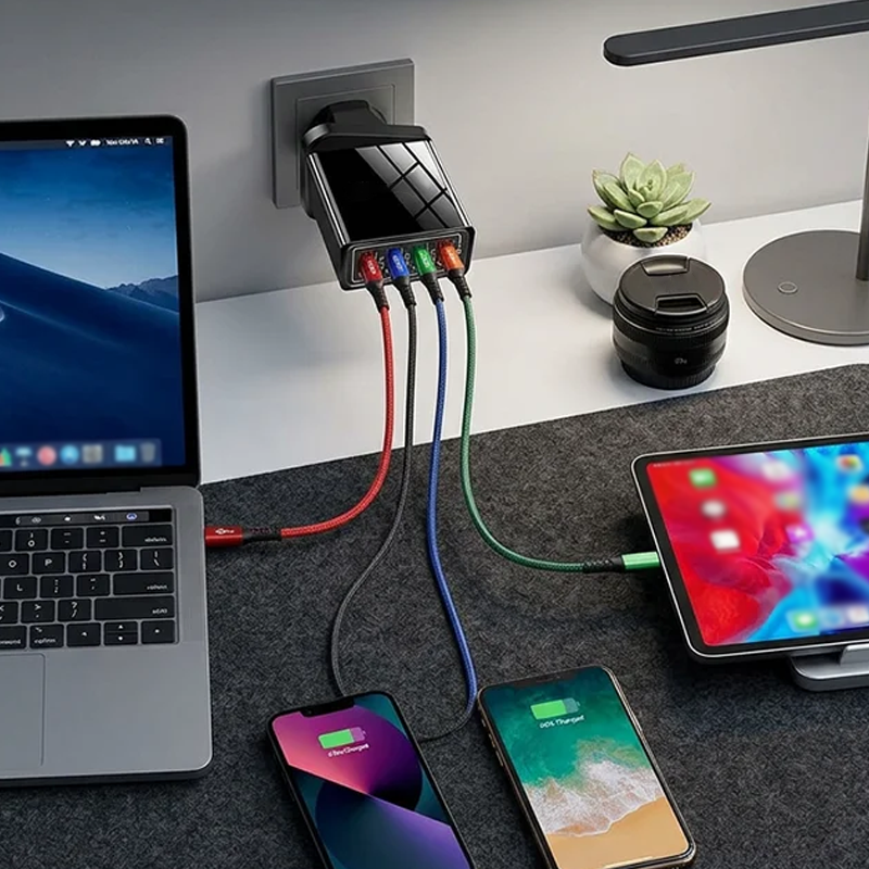 🔌 50% korting! 4-poorts USB-lader – 10W intelligent verdeeld, laad 4 apparaten tegelijk. Compact & universeel voor thuis & reis! ⚡✨