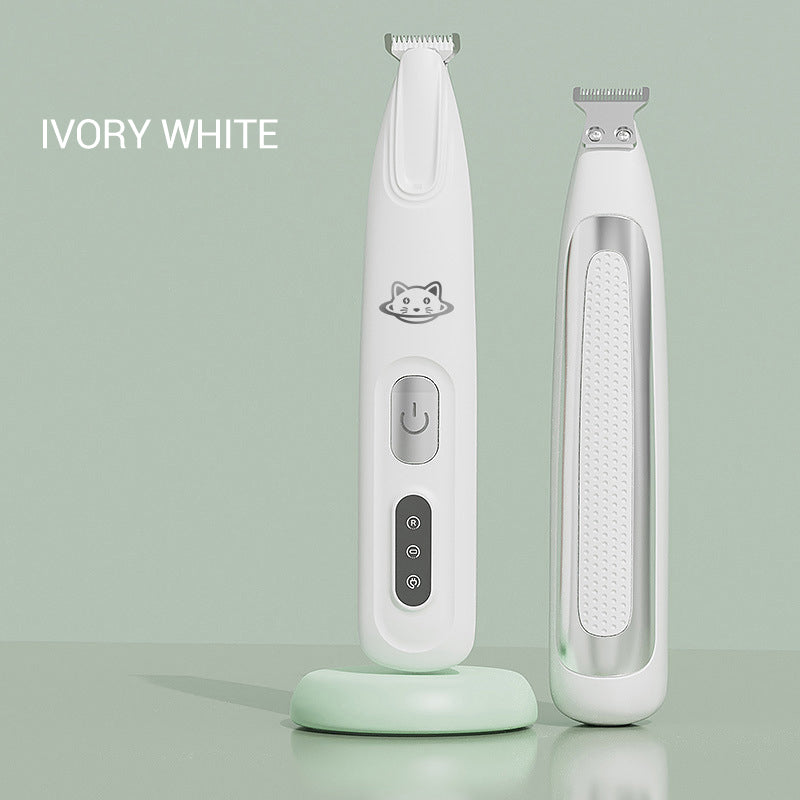 Silent Pet Hair Clipper with LED Light and Ceramic Blade for Dogs and Cats