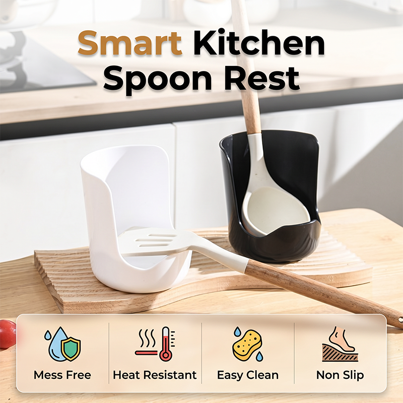 🍳 50% korting! Multifunctionele dekselhouder & lepelsteun – antislip, druipvrij en houdt uw aanrecht netjes