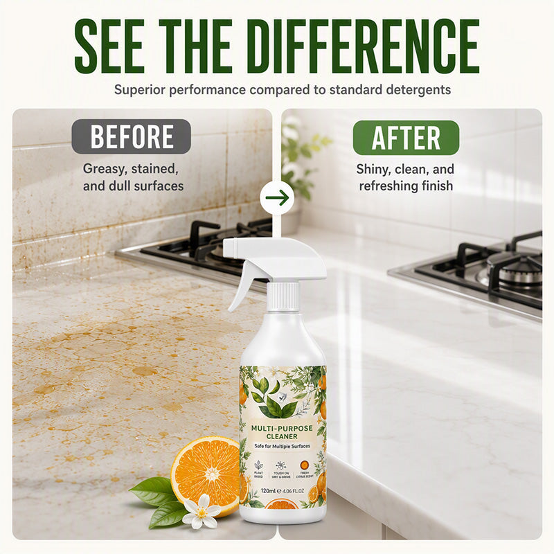 🍋🚫 50% KORTING! Stop met het schrobben van je fornuis alsof je een straf uitzit! Deze multifunctionele spray lost vet op bij contact en is zacht voor je handen, maar genadeloos voor vuil.