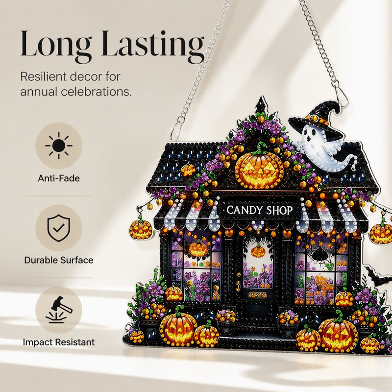 💥 50% korting! 🎃 Halloween kristallen mozaïekset – DIY, geen lijm nodig. Acryl & hars, 23x24 cm. Voorgelijmd paneel met code. Perfect voor ontspanning 🧘