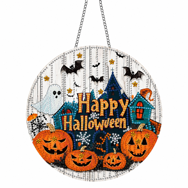💥 50% korting! 🎃 Halloween kristallen mozaïekset – DIY, geen lijm nodig. Acryl & hars, 23x24 cm. Voorgelijmd paneel met code. Perfect voor ontspanning 🧘