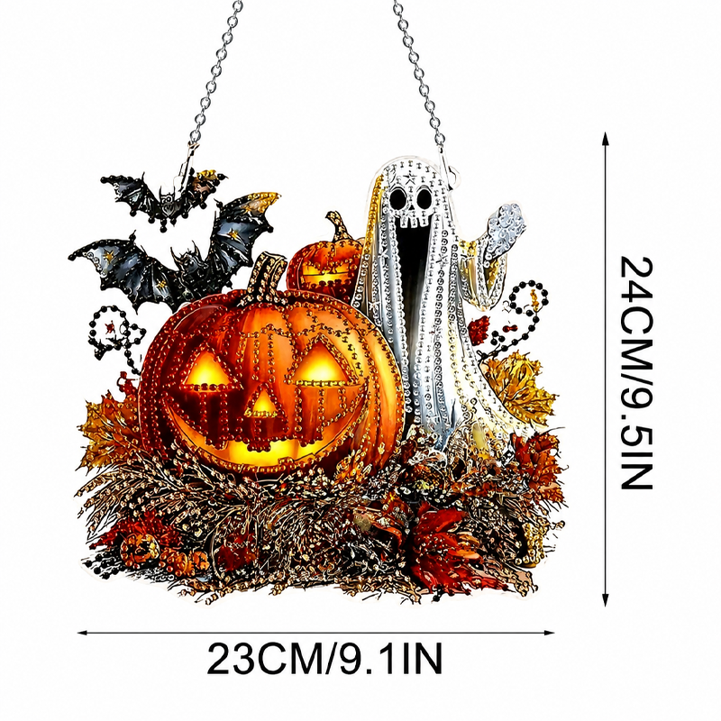💥 50% korting! 🎃 Halloween kristallen mozaïekset – DIY, geen lijm nodig. Acryl & hars, 23x24 cm. Voorgelijmd paneel met code. Perfect voor ontspanning 🧘