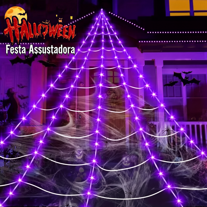 🔥 50% KORTING 🕷️ Halloween Spinnenwebverlichting 🎃 Griezelige Sfeer