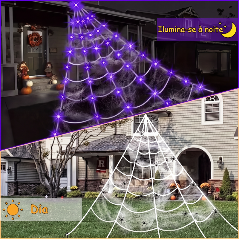 🔥 50% KORTING 🕷️ Halloween Spinnenwebverlichting 🎃 Griezelige Sfeer