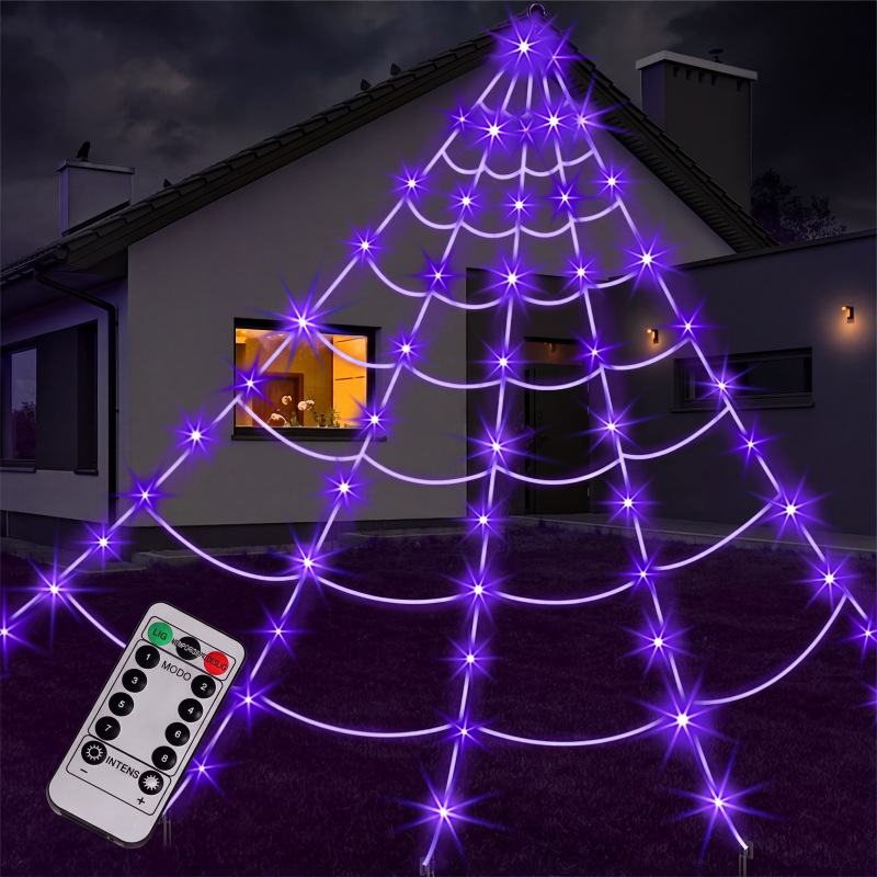 🔥 50% KORTING 🕷️ Halloween Spinnenwebverlichting 🎃 Griezelige Sfeer