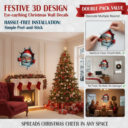 🔥Kerstuitverkoop – tot wel 50% KORTING!!🎅Santa's Surprise 3D-muursticker