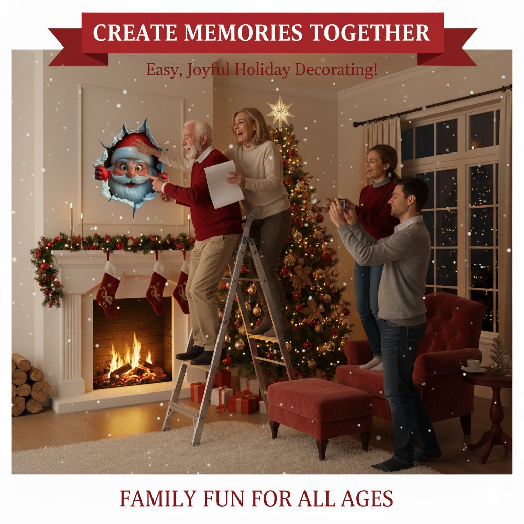 🔥Kerstuitverkoop – tot wel 50% KORTING!!🎅Santa's Surprise 3D-muursticker