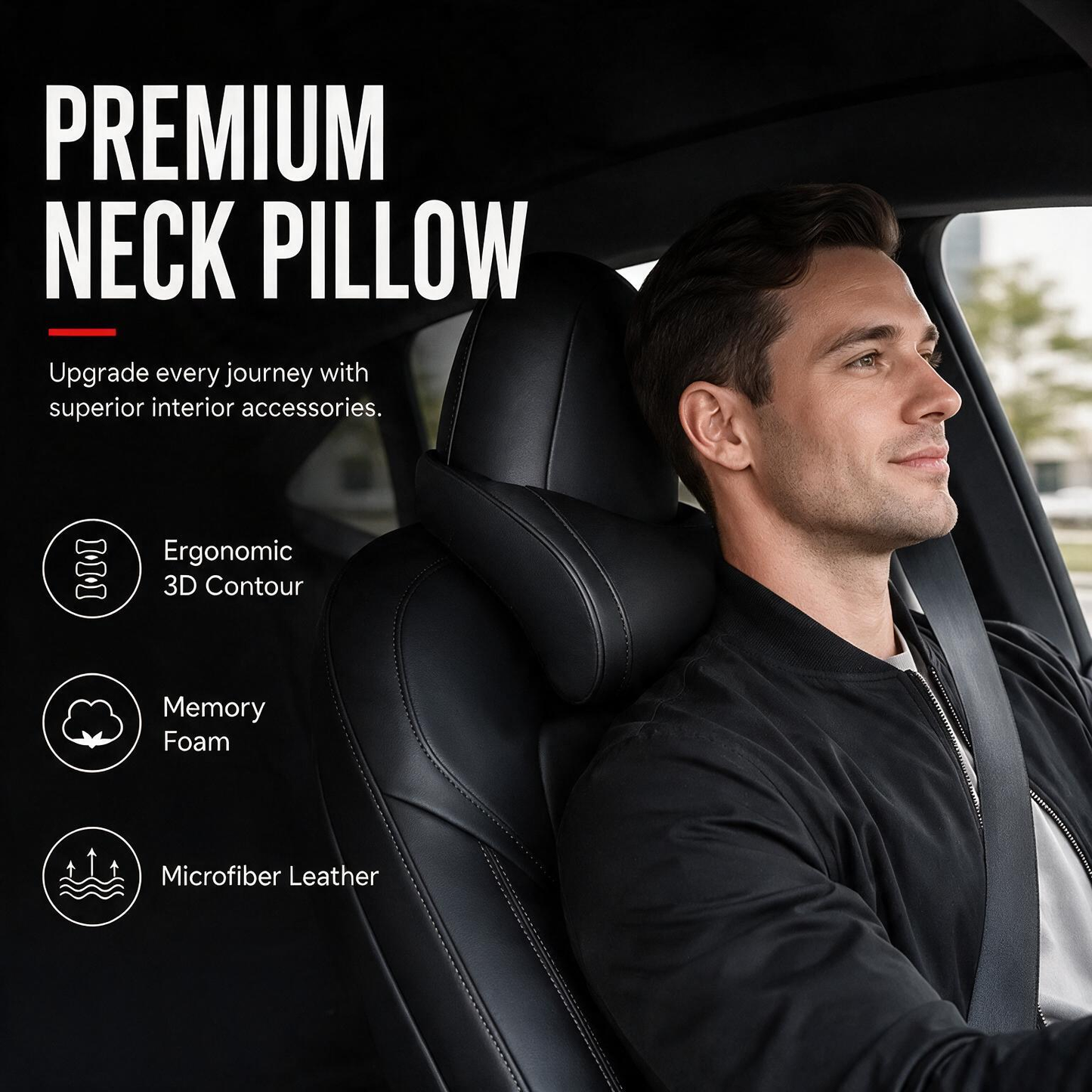 Ergonomisch hoofdsteunkussen van traagschuim voor in de auto