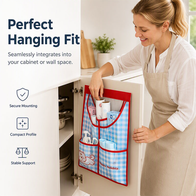 🧺 50% korting op wandgemonteerde mesh opbergtas – hangt aan de kastdeur, ideaal voor zakken en kleine items.