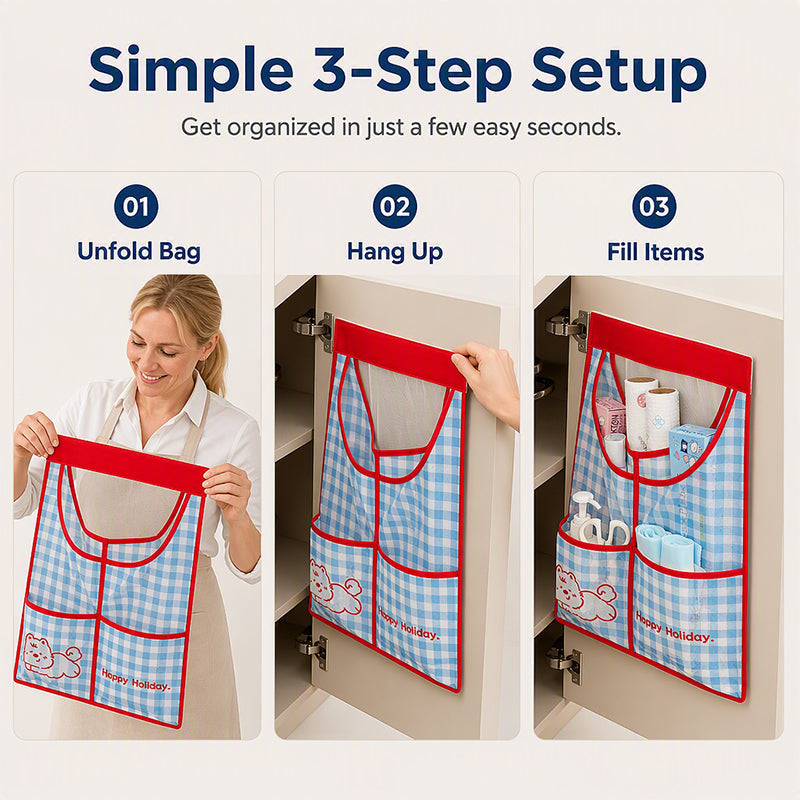 🧺 50% korting op wandgemonteerde mesh opbergtas – hangt aan de kastdeur, ideaal voor zakken en kleine items.
