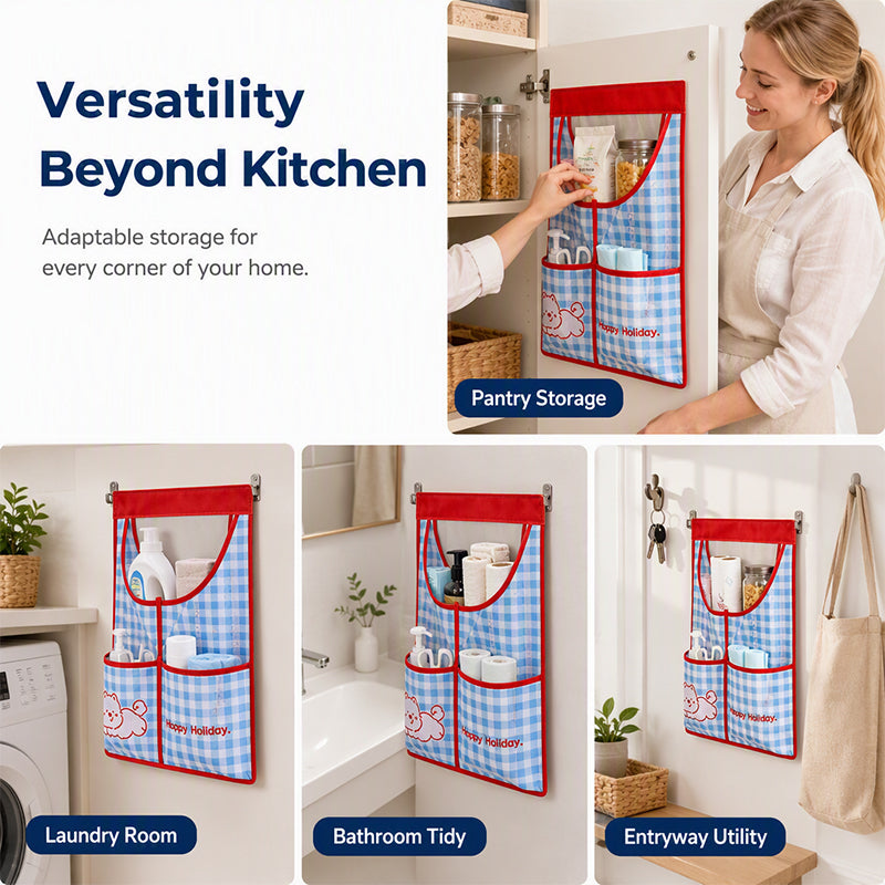 🧺 50% korting op wandgemonteerde mesh opbergtas – hangt aan de kastdeur, ideaal voor zakken en kleine items.