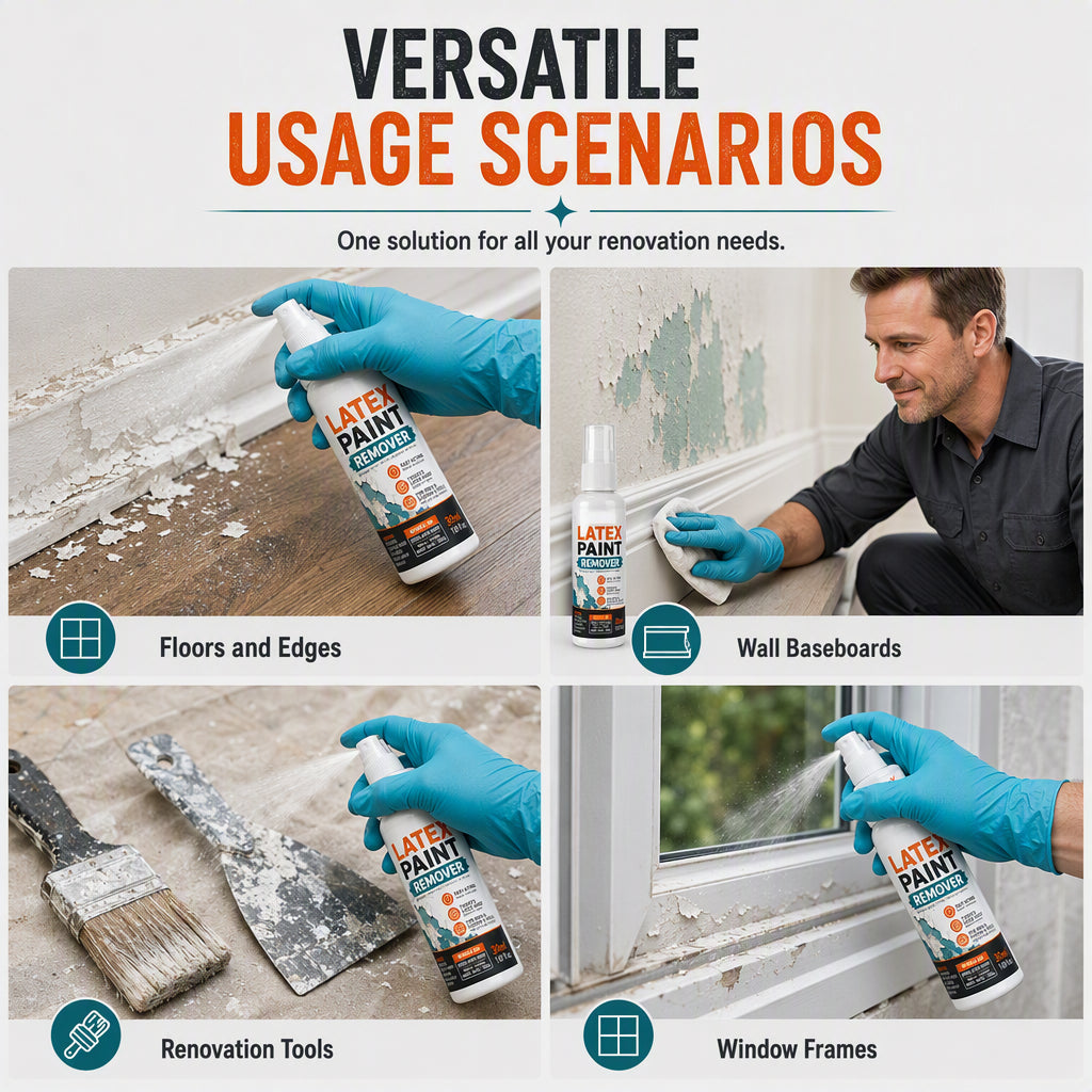 🏠🔥 50% korting! Latex verfverwijderaar – 💪 snelwerkend, 🧽 lost verf in minuten op, 🛠️ met schraper – doe-het-zelf renovatie!
