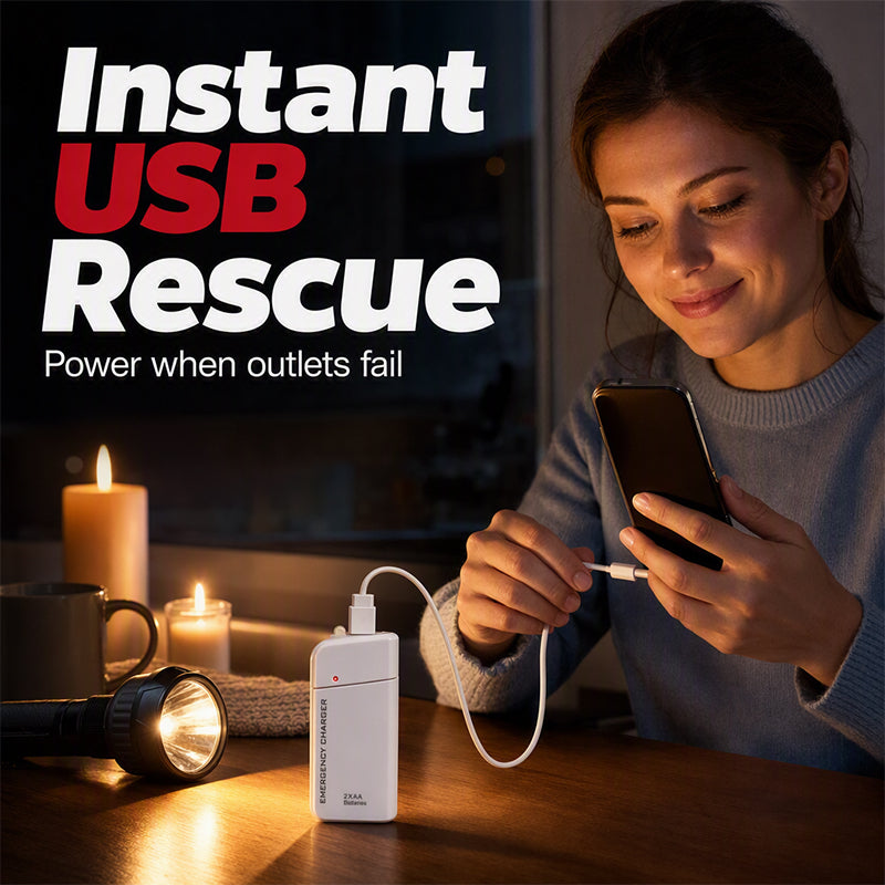 🔋📢 50% korting! Noodstroomlader – werkt op AA-batterijen, 🔦 met LED-zaklamp, 🏕️ ideaal voor kamperen & noodgevallen!