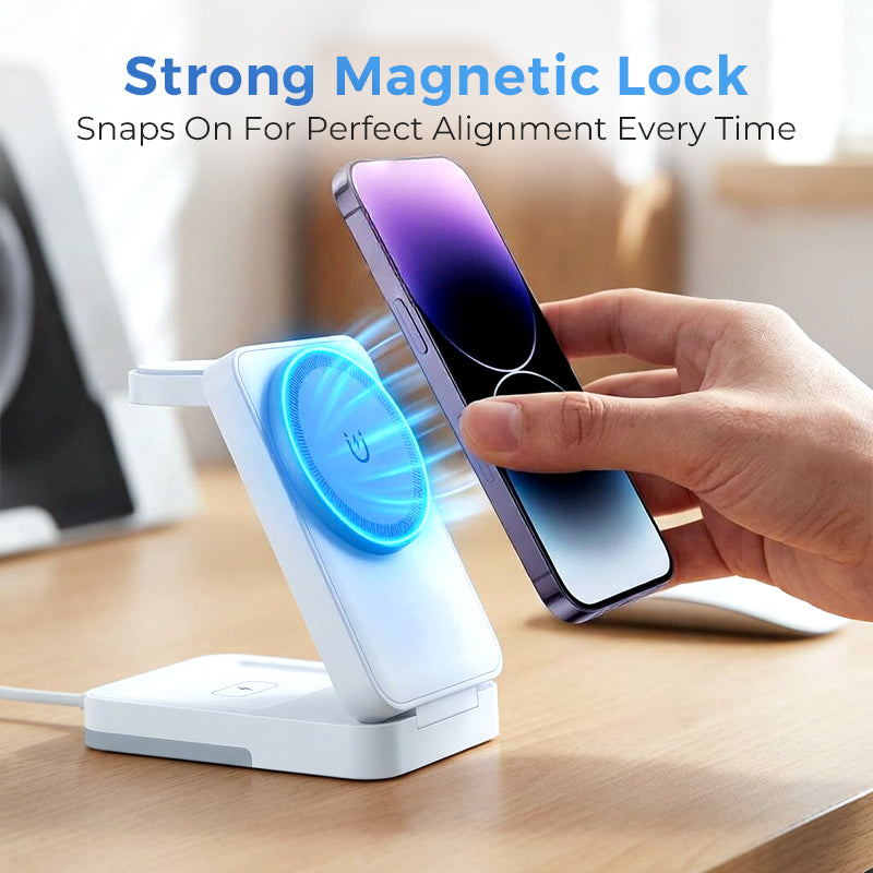 🔋📱 50% korting! 3-in-1 draadloze oplader – 🧲 magnetisch, 📐 opvouwbaar, 🛡️ veilig & 🌙 nachtlicht!