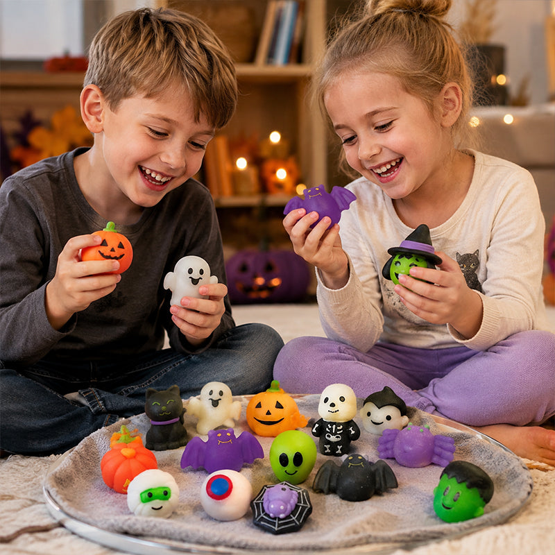 🎃 50% korting! Mini Halloween squishy's – zacht & comfortabel om in te knijpen. Perfect voor feestzakjes, trick-or-treat & onderweg! ✨👻
