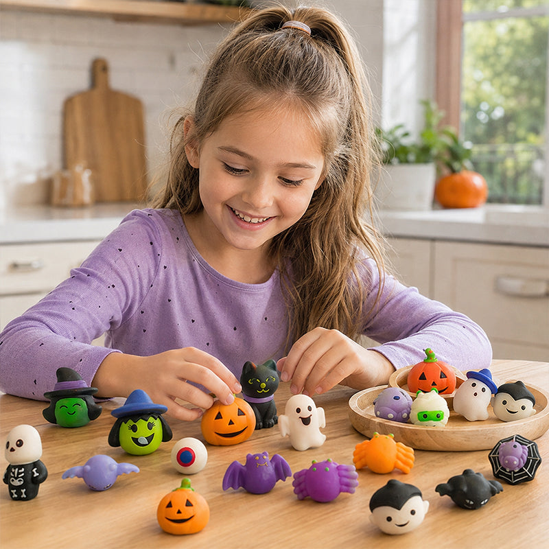 🎃 50% korting! Mini Halloween squishy's – zacht & comfortabel om in te knijpen. Perfect voor feestzakjes, trick-or-treat & onderweg! ✨👻