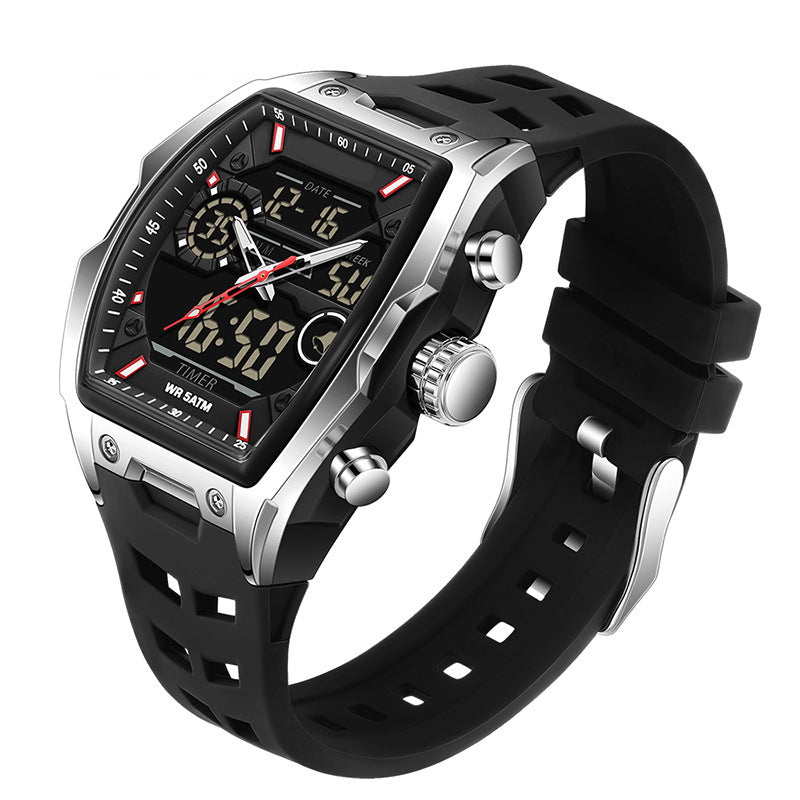 ⌚ 50% korting! Dubbele display sportwatch – analoog & digitaal, LED-achtergrondverlichting, 5ATM waterbestendig & ergonomisch tonvormig. Ideaal voor sport & dagelijks! ✨💪