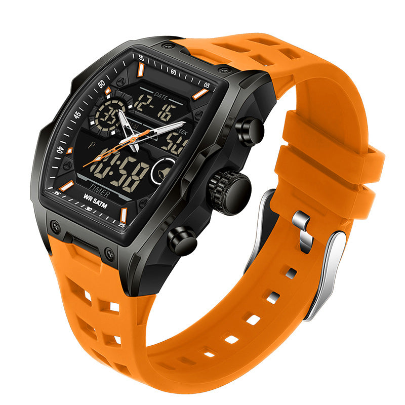 ⌚ 50% korting! Dubbele display sportwatch – analoog & digitaal, LED-achtergrondverlichting, 5ATM waterbestendig & ergonomisch tonvormig. Ideaal voor sport & dagelijks! ✨💪