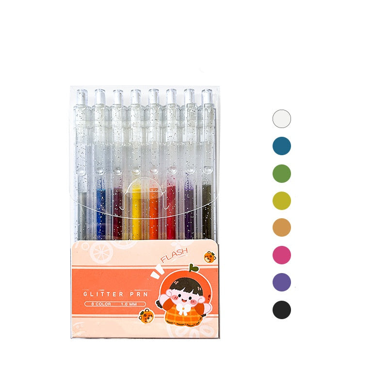 ✨ 50% korting! Intrekbare glittergelpennen – 10 kleuren, waterbestendig & vlugdroog. Perfect voor journaling & creatief tekenen! 🎨🖊️