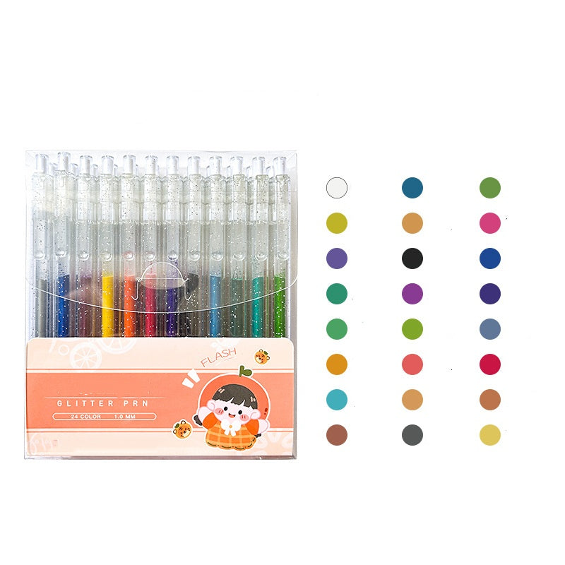 ✨ 50% korting! Intrekbare glittergelpennen – 10 kleuren, waterbestendig & vlugdroog. Perfect voor journaling & creatief tekenen! 🎨🖊️