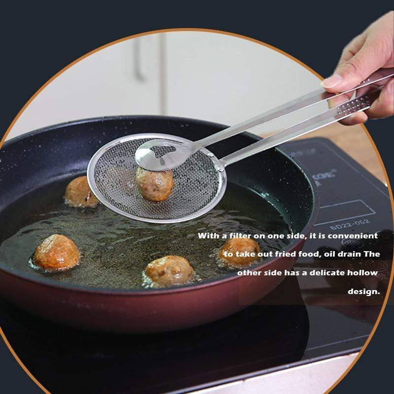🍳 50% korting! 2-in-1 keukentang – schep & filter in 1. Roestvrij staal, ideaal voor frituren, zeven & opscheppen. 💪✨