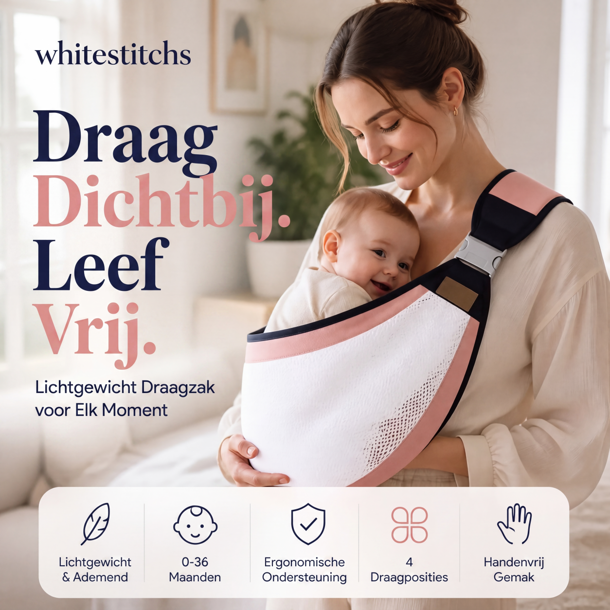 👶💛 NU 50 % KORTING! 4-in-1 draagzak met ademend mesh – 0–36 maanden, voor- en rugdraagpositie – dicht bij je kindje, handen vrij ✨