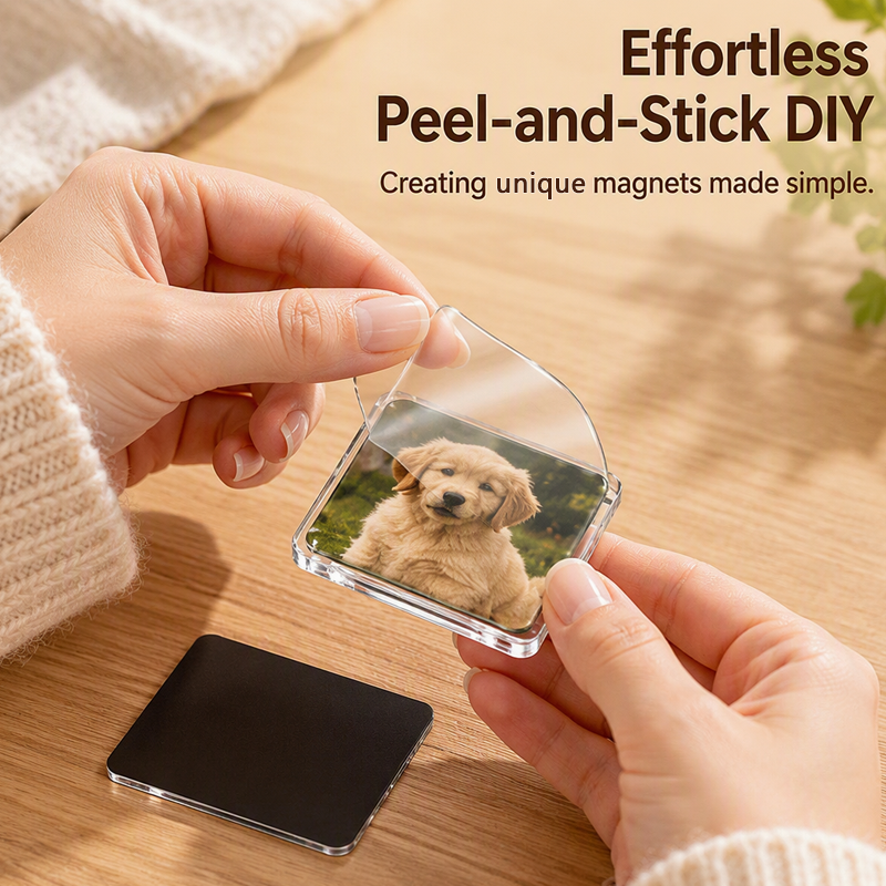 🖼️ 50% korting! DIY acryl foto magneet set – kristalhelder, lijmvrij & sterk magnetisch. Maak je eigen koelkastmagneten – 5×8 cm, voor foto's & cadeaus! ✨🧲
