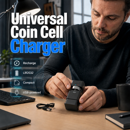 🔋 50% korting! Draagbare oplader voor oplaadbare knoopcellen – compact, universeel & eenvoudig in gebruik. Bespaar geld & milieu! ♻️⚡