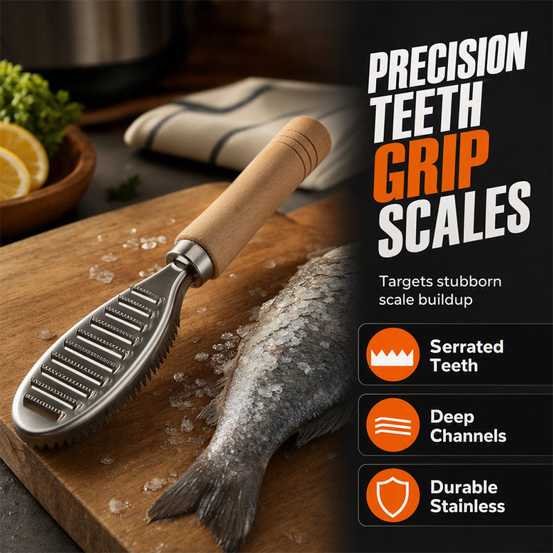 🐟 50% korting! RVS visschubber – verwijdert schubben snel & zonder rommel. Comfortabele houten handgreep, stevig & hygiënisch! 🔪✨