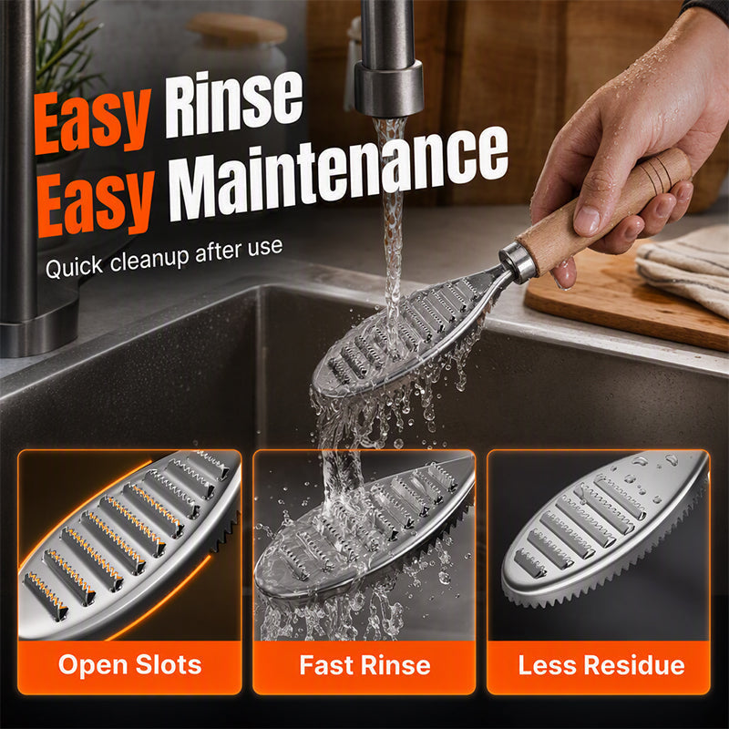 🐟 50% korting! RVS visschubber – verwijdert schubben snel & zonder rommel. Comfortabele houten handgreep, stevig & hygiënisch! 🔪✨