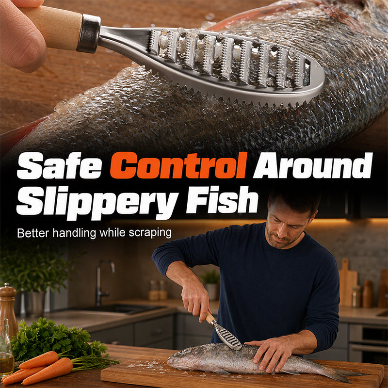 🐟 50% korting! RVS visschubber – verwijdert schubben snel & zonder rommel. Comfortabele houten handgreep, stevig & hygiënisch! 🔪✨