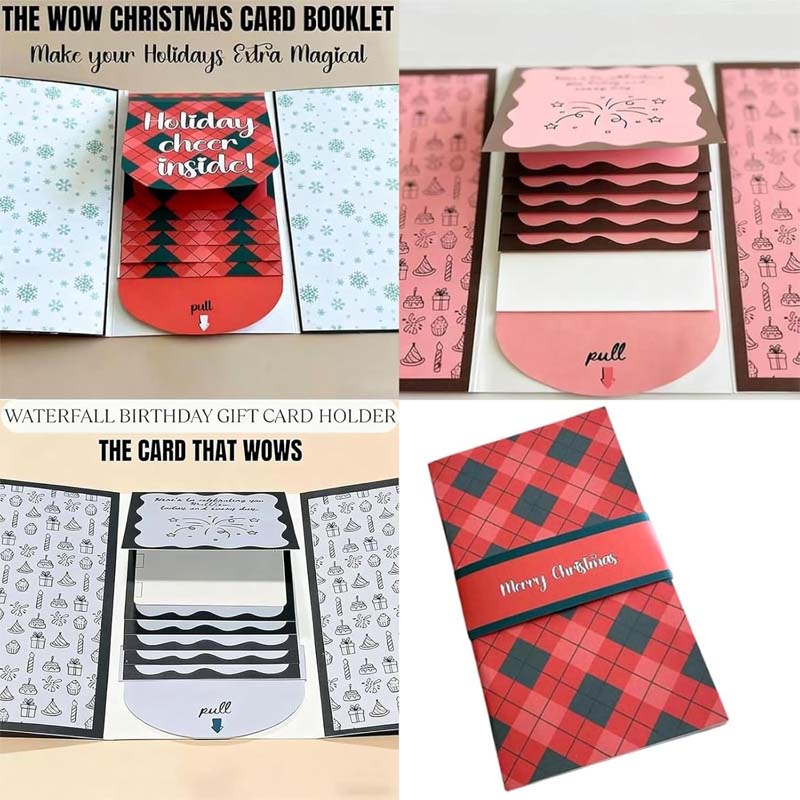 🎄 50% korting! Kerst cadeaubonboekje – waterval ontwerp, creatief & eenvoudig te maken. Perfect voor gepersonaliseerde kerstcadeaus! 🎁✨
