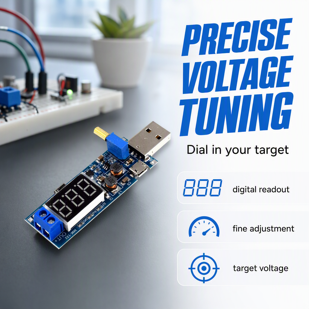 🔌 50% korting! USB instelbare voeding – 1-24V, digitaal display, fijnafstemming. Stabiel & veelzijdig voor elk DIY-project! ⚡🛠️