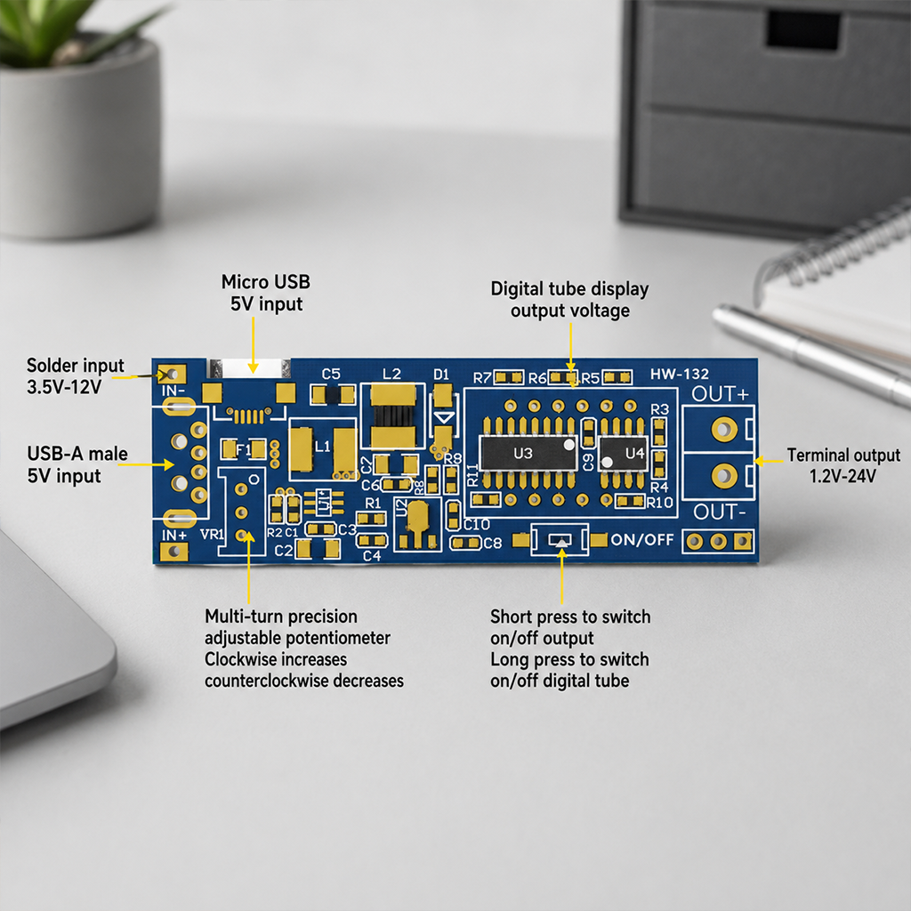 🔌 50% korting! USB instelbare voeding – 1-24V, digitaal display, fijnafstemming. Stabiel & veelzijdig voor elk DIY-project! ⚡🛠️