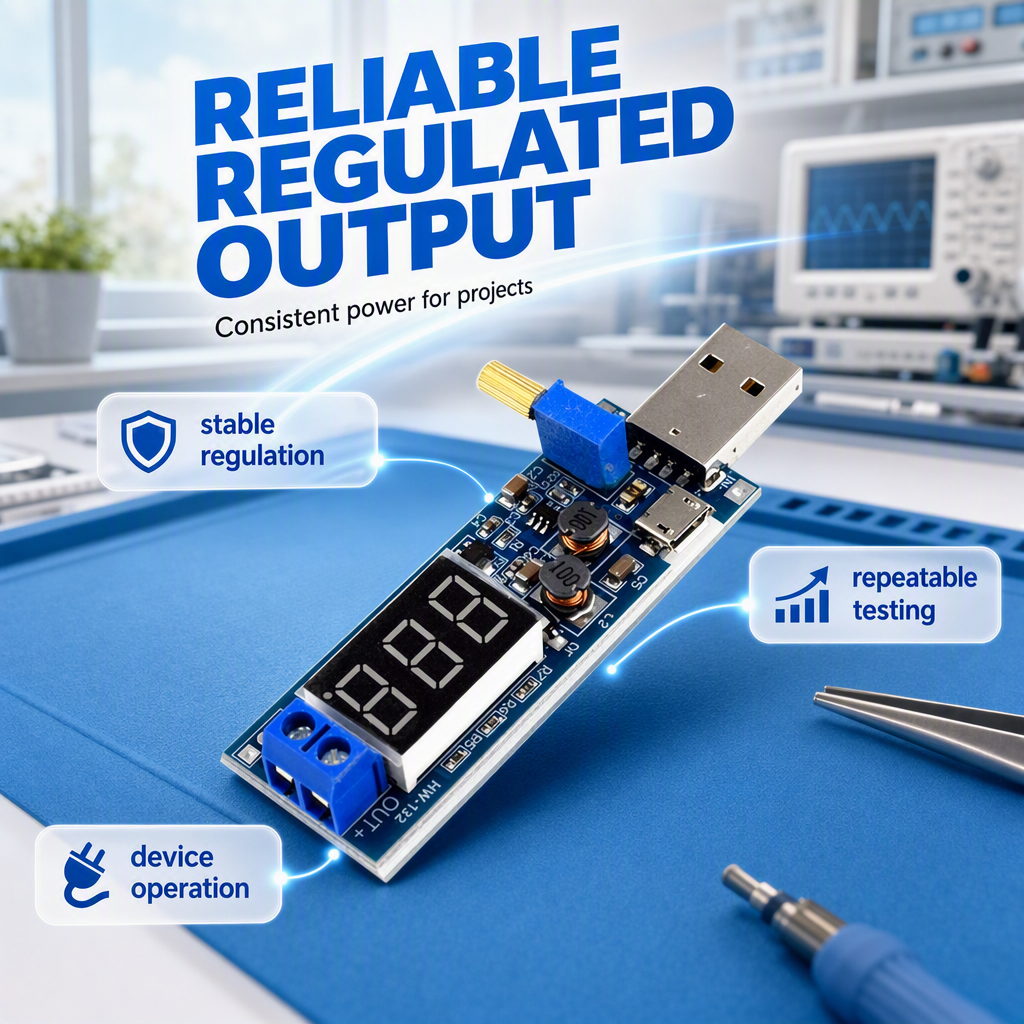🔌 50% korting! USB instelbare voeding – 1-24V, digitaal display, fijnafstemming. Stabiel & veelzijdig voor elk DIY-project! ⚡🛠️