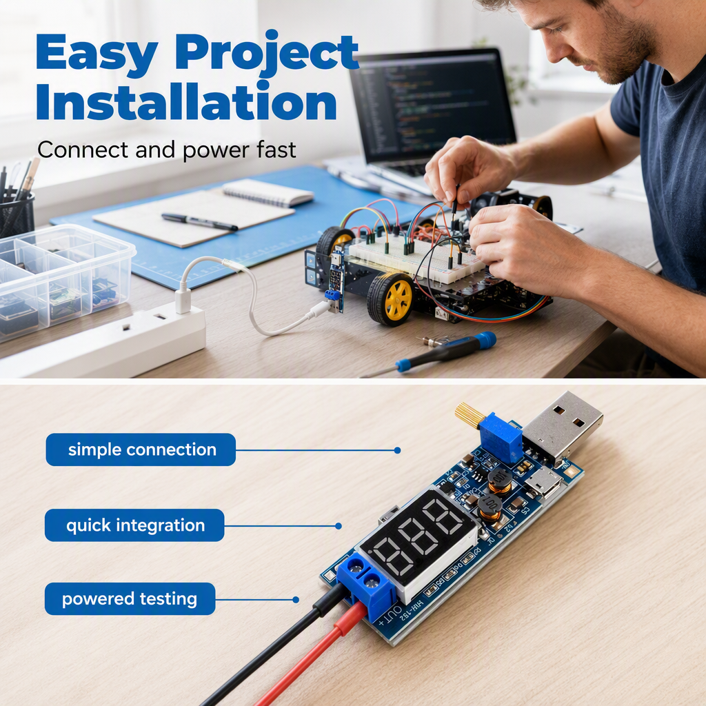 🔌 50% korting! USB instelbare voeding – 1-24V, digitaal display, fijnafstemming. Stabiel & veelzijdig voor elk DIY-project! ⚡🛠️