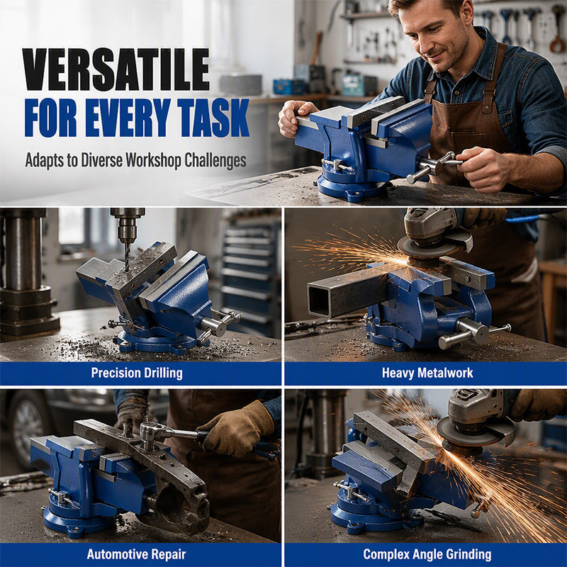 🔧 FLASH SALE: 50% KORTING! ⚙️ Bankschroef met Grote Opening – Nodulair Gietijzer – Klemkracht 80 kN & 360° Draaibaar voor Metaalbewerking & Verspaning 🛠️
