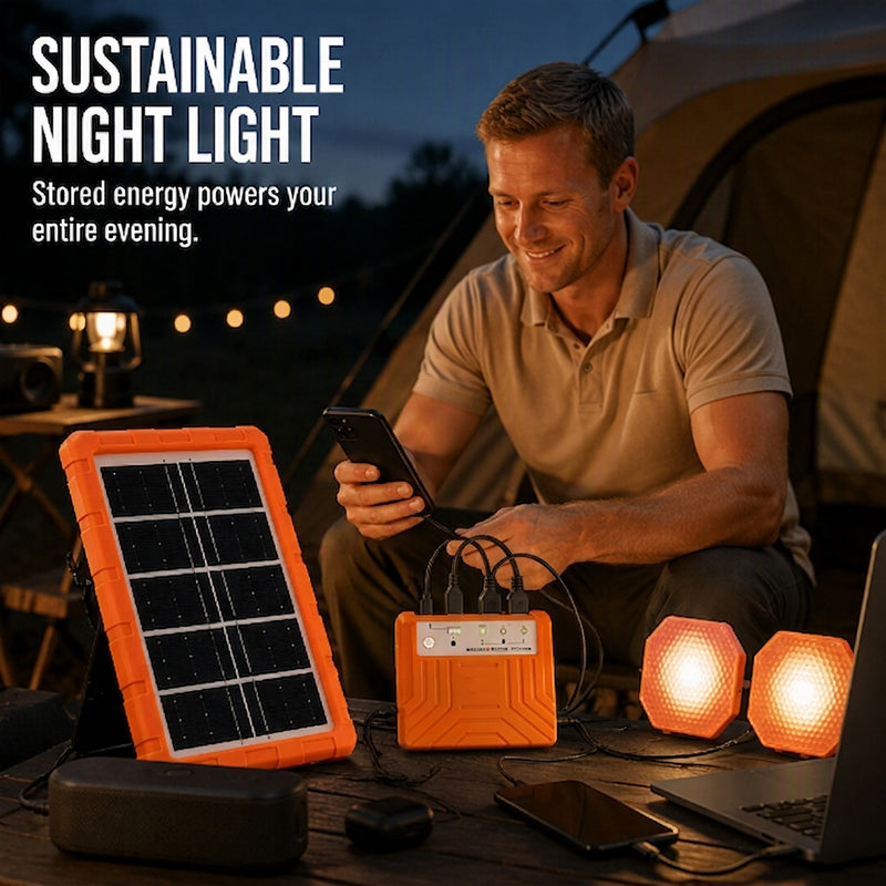 ☀️ 50% korting! Draagbaar zonne-energiesysteem – laad apparaten overal op, met LED-lampen. Geen stopcontact nodig – perfect voor onderweg! 🔋✨