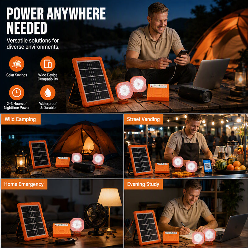 ☀️ 50% korting! Draagbaar zonne-energiesysteem – laad apparaten overal op, met LED-lampen. Geen stopcontact nodig – perfect voor onderweg! 🔋✨