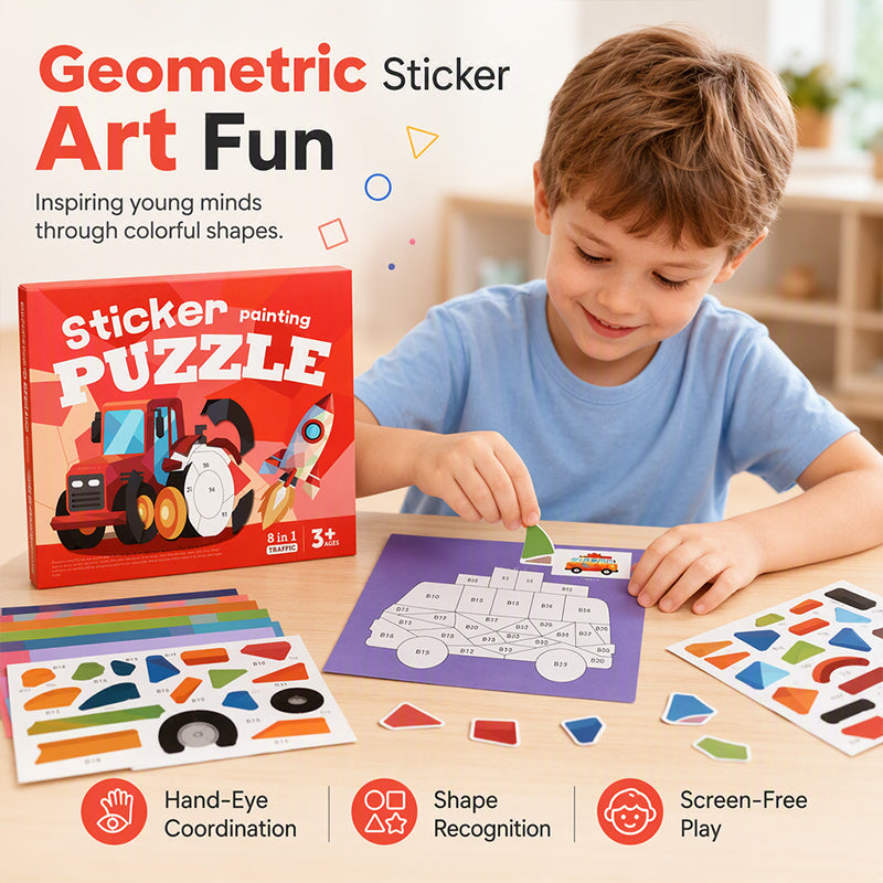 🎨 50% korting! Geometrisch stickerboek – urenlang schermvrij plezier, vormen matchen & creatief spelen. Perfect voor thuis & onderweg! ✨🧩