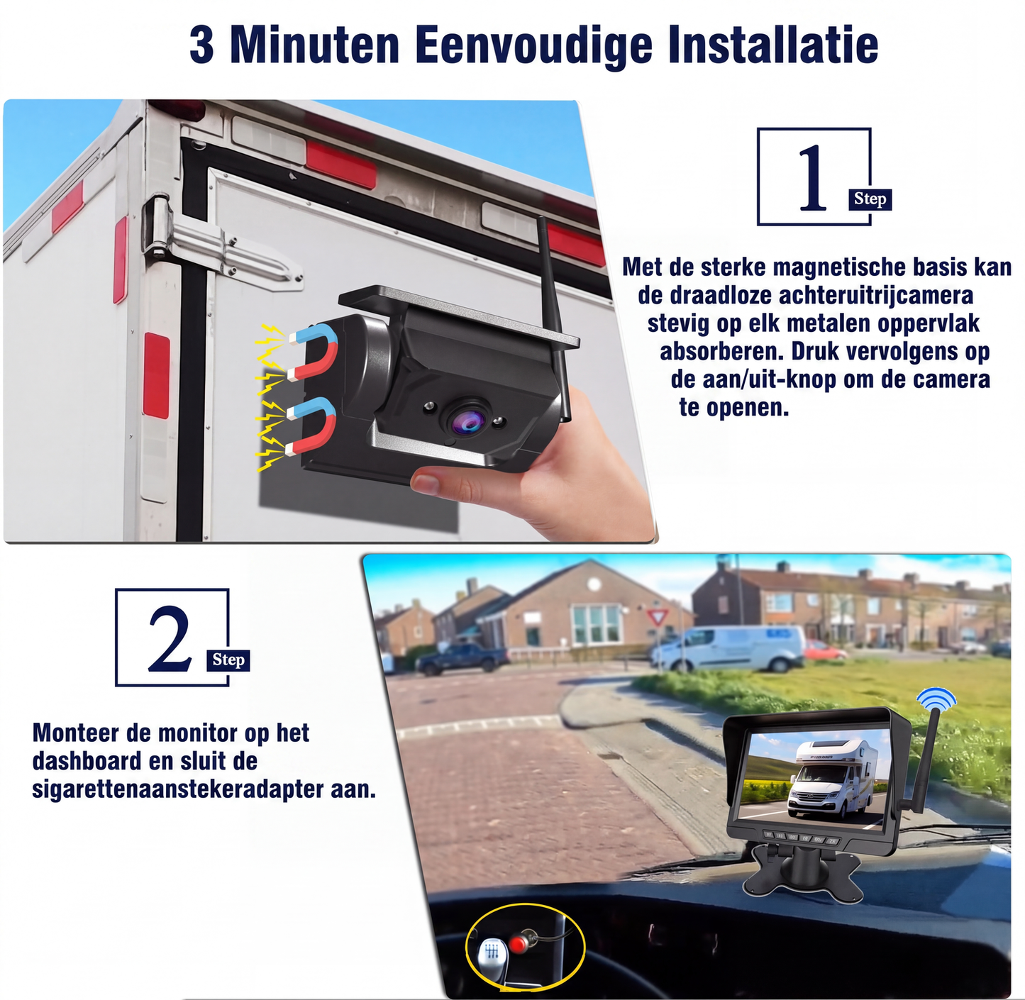 🚛 50% KORTING – Draadloze Achteruitrijcamera | Meer Zicht Achter Je Voertuig & Makkelijker Manoeuvreren