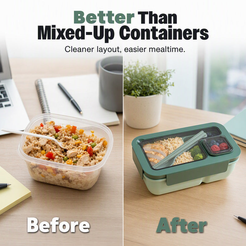 🍱 50% korting! Magnetronbestendige lunchbox – 3 vakken, vershouddeksel & BPA-vrij. Perfect voor gezonde maaltijden onderweg! ✨🥗