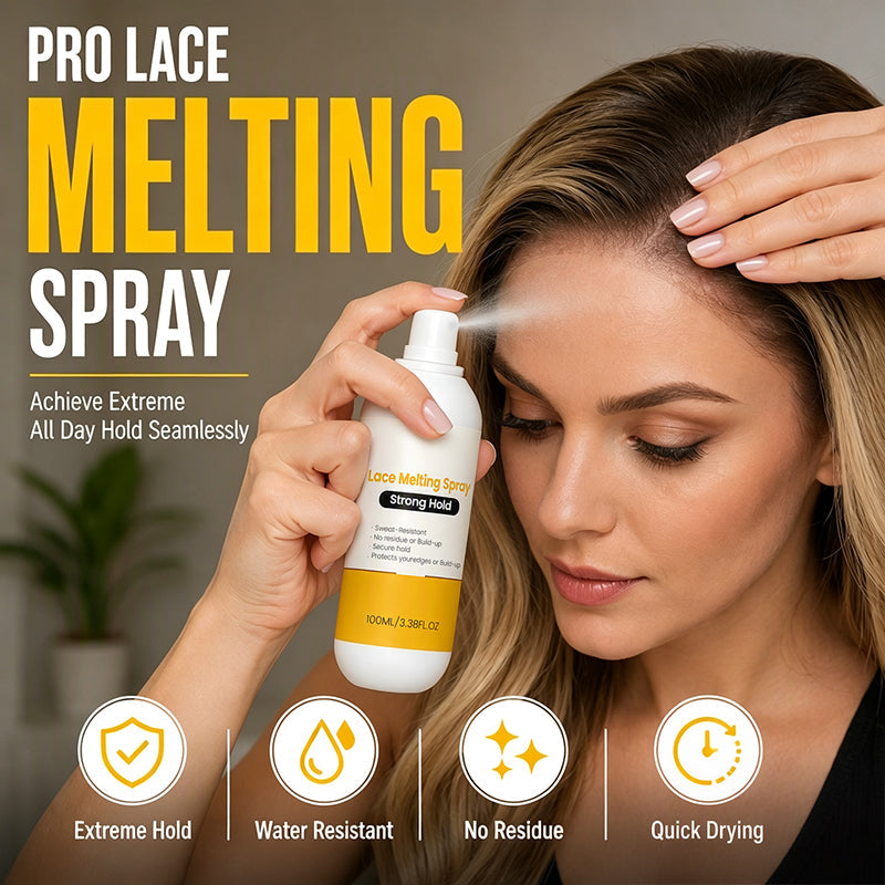 🔥 50% korting! Sterke lace melting spray – urenlang perfecte hold, geen plakkerig residu, eenvoudig afwasbaar met water! 💧💪