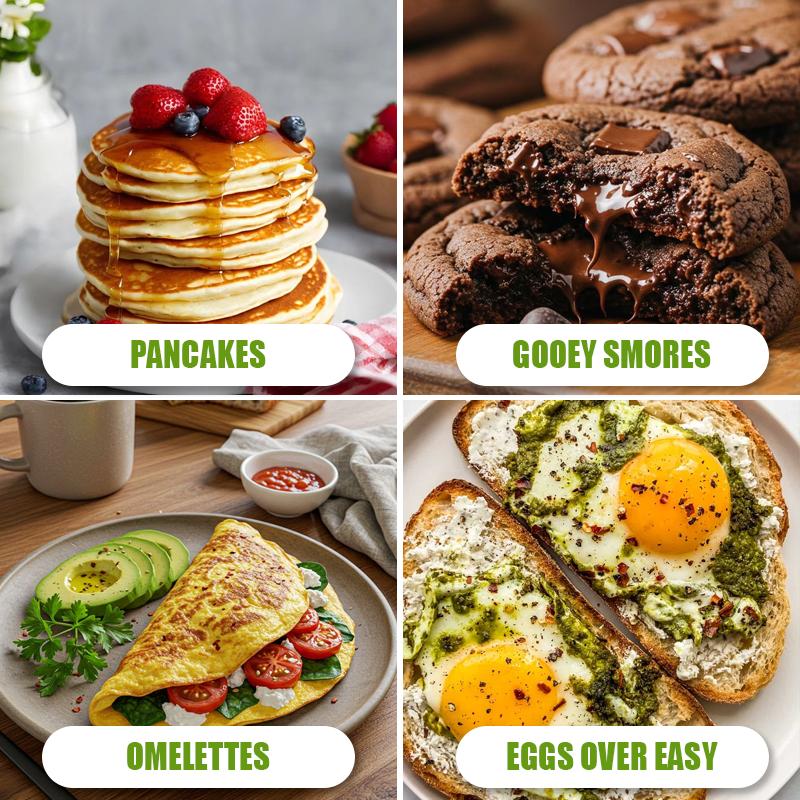 🔥 Antiaanbakpan voor twee doeleinden – Perfect voor pannenkoeken, biefstukken en wafelkegels! 🥞🥩🍦