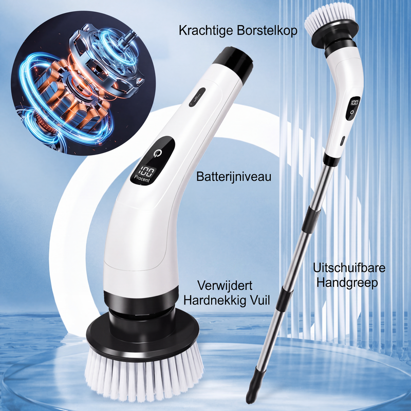 🧹 50% korting! Oplaadbare reinigingsborstel – telescoopsteel, 8 opzetstukken & geen gebuk. Maak moeiteloos schoon – overal in huis! ⚡✨