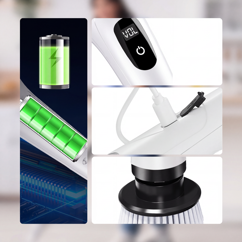 🧹 50% korting! Oplaadbare reinigingsborstel – telescoopsteel, 8 opzetstukken & geen gebuk. Maak moeiteloos schoon – overal in huis! ⚡✨