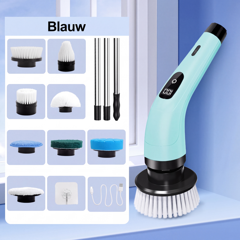 🧹 50% korting! Oplaadbare reinigingsborstel – telescoopsteel, 8 opzetstukken & geen gebuk. Maak moeiteloos schoon – overal in huis! ⚡✨